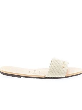 Havaianas Cream Slide Sandal with Textured Strap